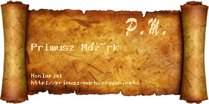 Primusz Márk névjegykártya